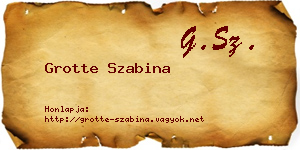 Grotte Szabina névjegykártya